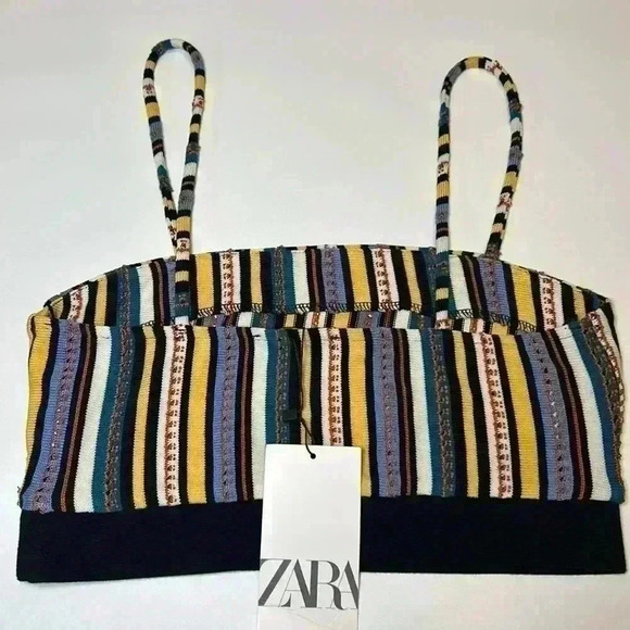 Zara Crop Top Size Small New With Tags Boho Cottage  Festival Spring Summer Vibe - Picture 7 of 10